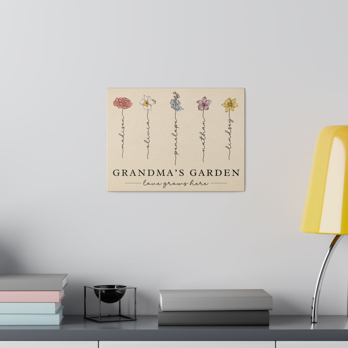 Grandma's Garden Birth Flowers Canvas