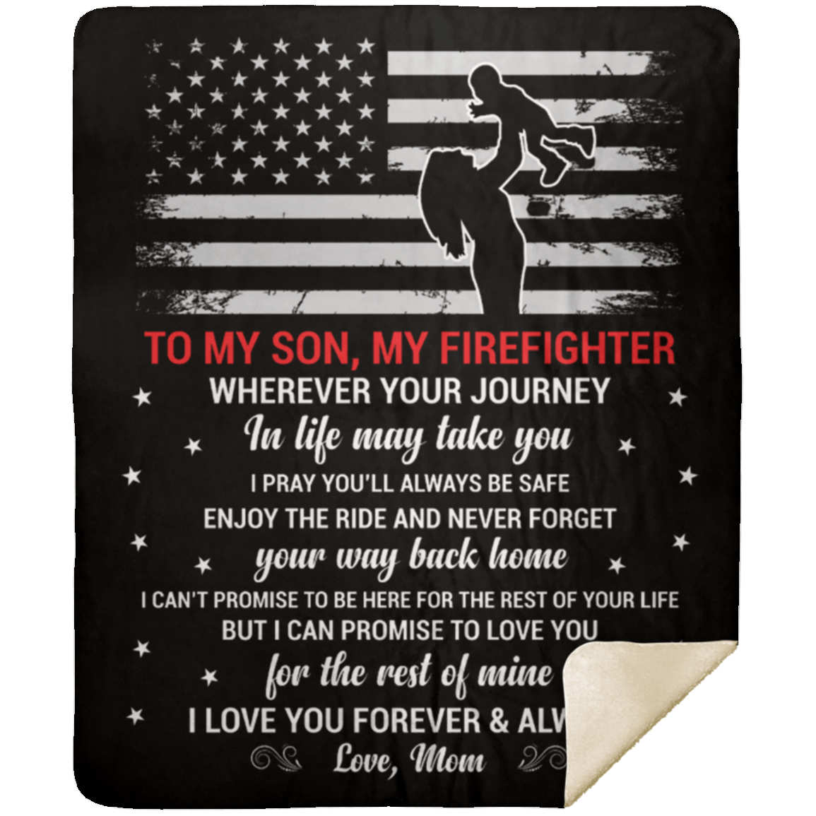 To My Son, My Firefighter - Premium Mink Sherpa Blanket