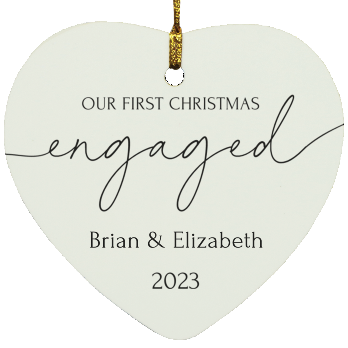 Engaged Heart Ornament