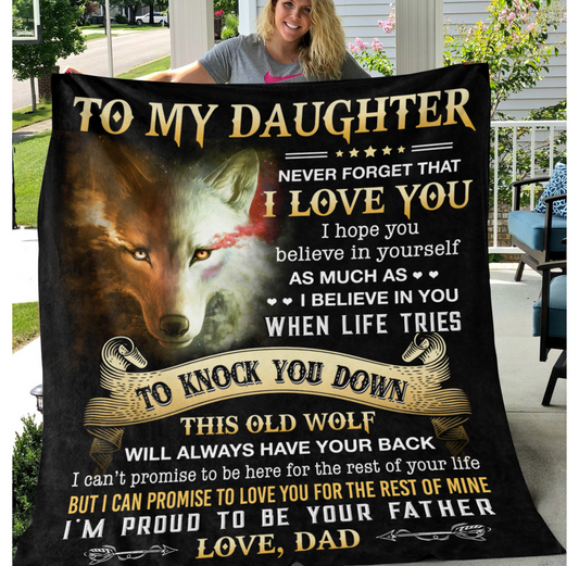 To My Daughter Plush Blanket - "Never Forget I Love You"