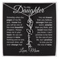 To My Daughter - "Loved More Than You Know" Customizable Birth Flower Name Necklace