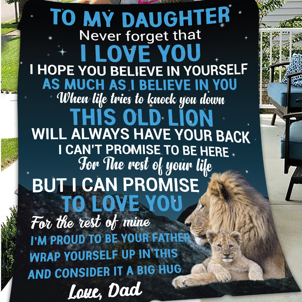 To My Daughter - " I Love You" Premium Mink Sherpa Blanket