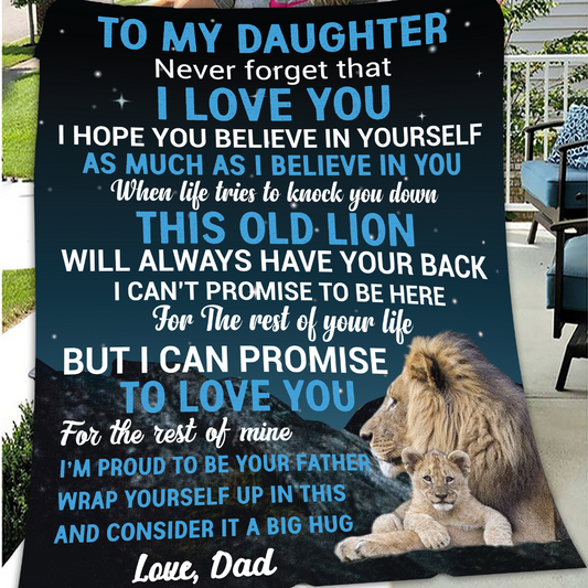 To My Daughter - " I Love You" Premium Mink Sherpa Blanket