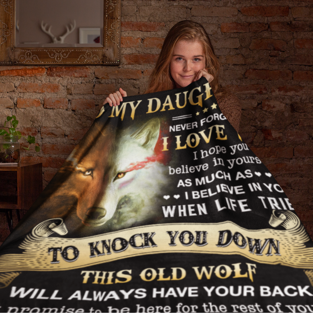 To My Daughter Plush Blanket - "Never Forget I Love You"