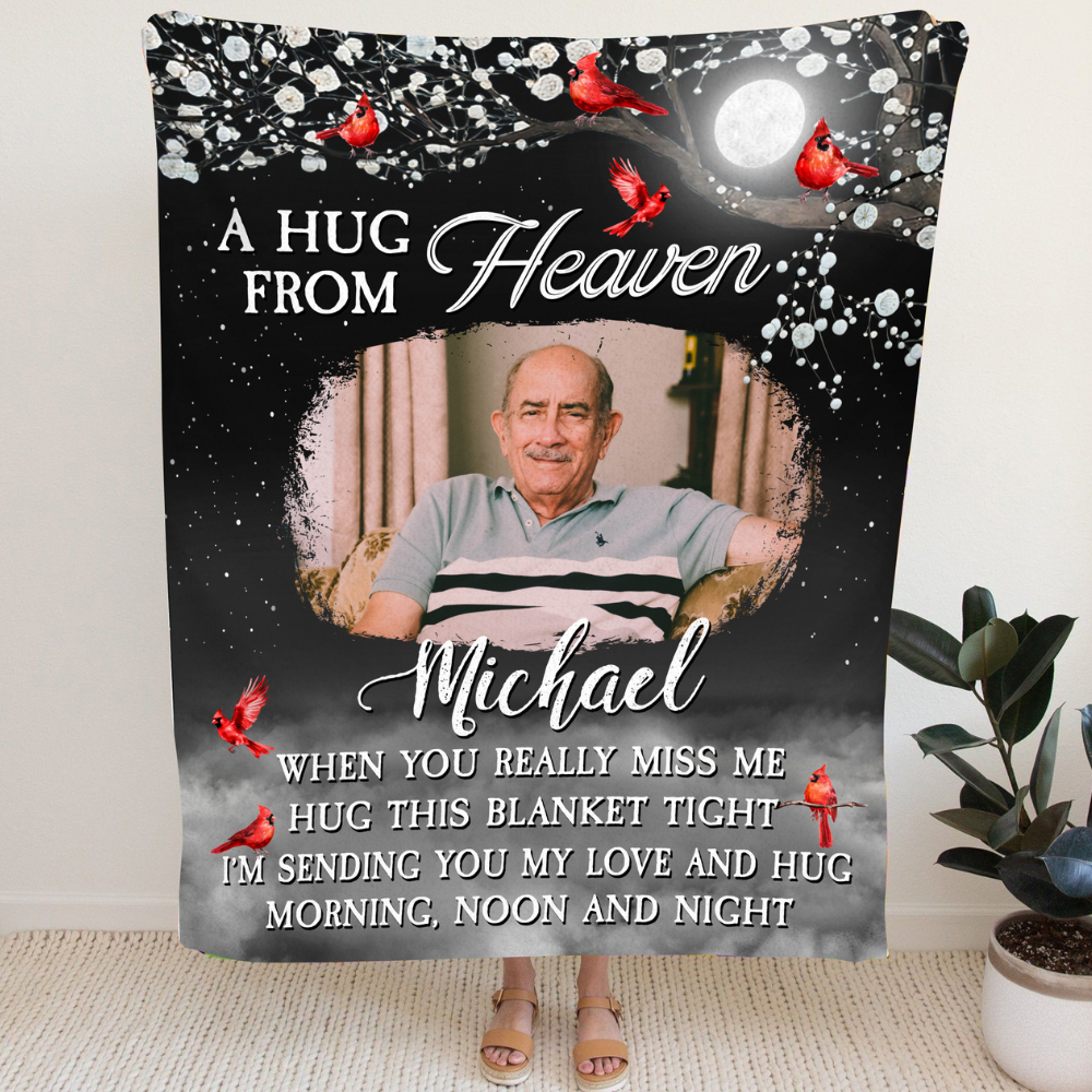A Hug From Heaven - Personalized Photo Blanket