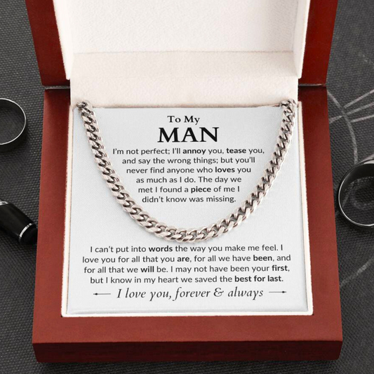 To My Man - My Missing Piece - Cuban Link Chain