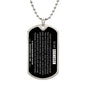 To My Grandson - "Just Go Forth & Aim For The Skies" Dog Tag Necklace
