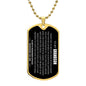 To My Grandson - "Just Go Forth & Aim For The Skies" Dog Tag Necklace