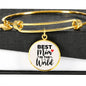 "Best Mom in the World" Bangle Bracelet