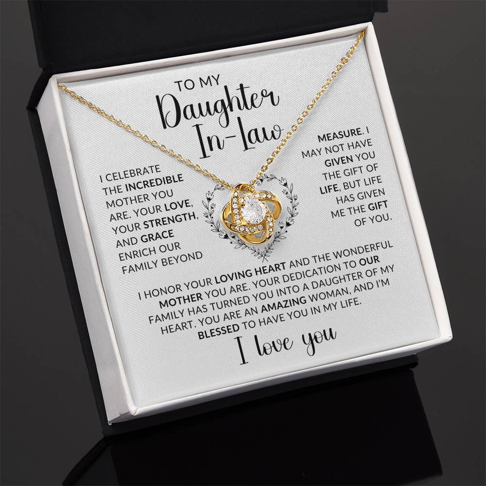 To My Daughter in Law - Love Knot Necklace