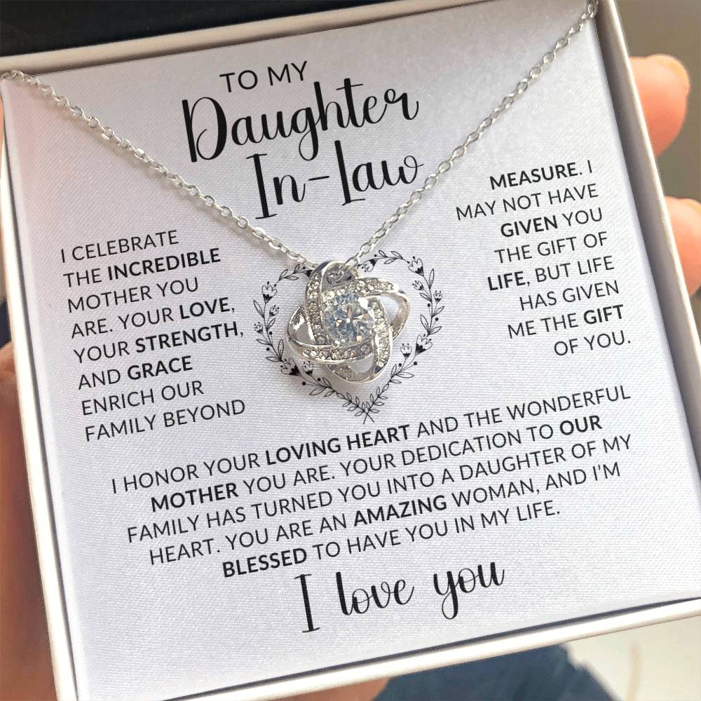 To My Daughter in Law - Love Knot Necklace