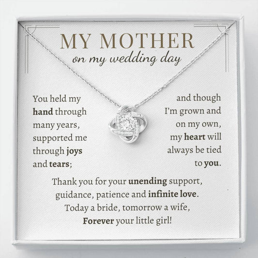 To My Mother on my Wedding Day - "Forever Your Little Girl" Love Necklace
