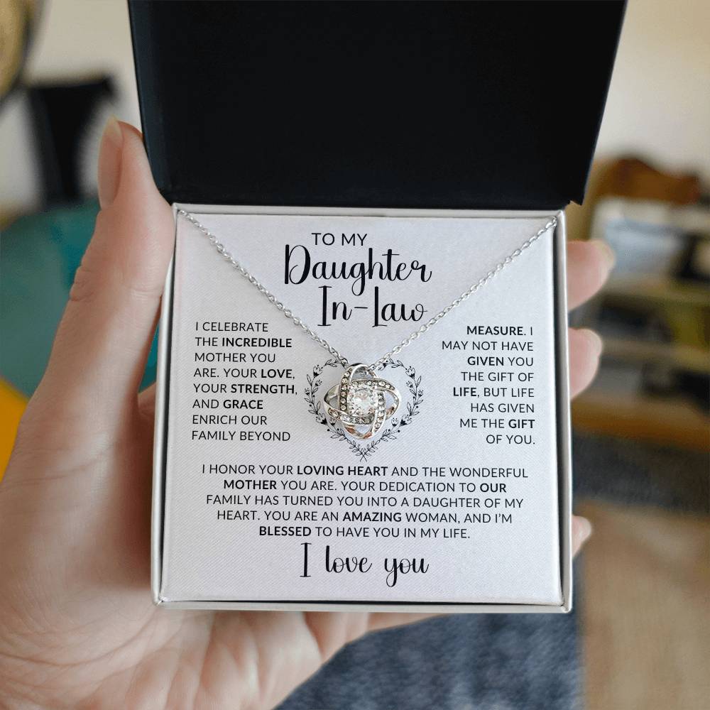 To My Daughter in Law - Love Knot Necklace