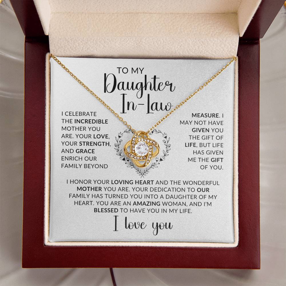 To My Daughter in Law - Love Knot Necklace