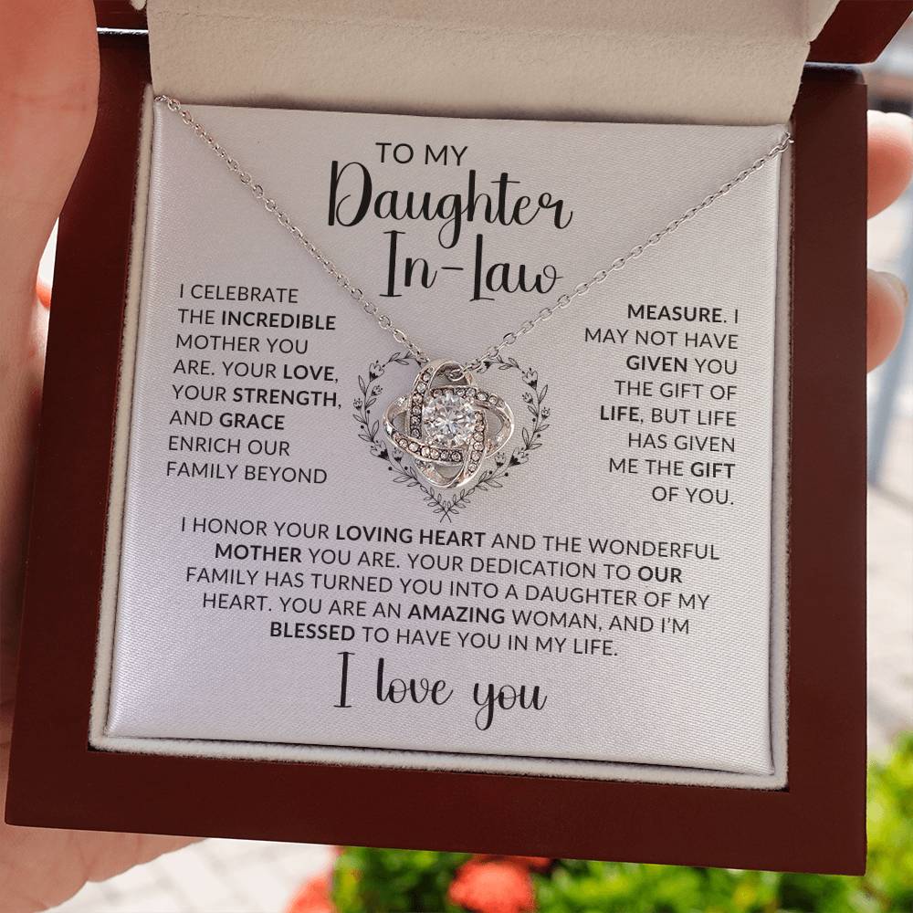 To My Daughter in Law - Love Knot Necklace