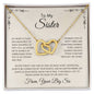 Personalized To My Sister - "Unbreakable Bond" Interlocking Hearts Necklace
