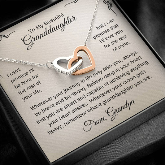 To My Beautiful Granddaughter - Personalized Interlocking Hearts Necklace