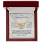 To My Unbiological Sister - "You Are Loved" Interlocking Hearts Necklace