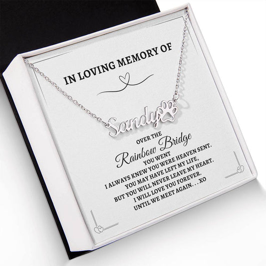 Personalized Pet Necklace - "Over The Rainbow Bridge"