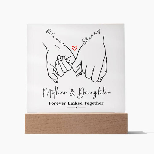 Mother & Daughter - Forever Linked Acrylic Plaque
