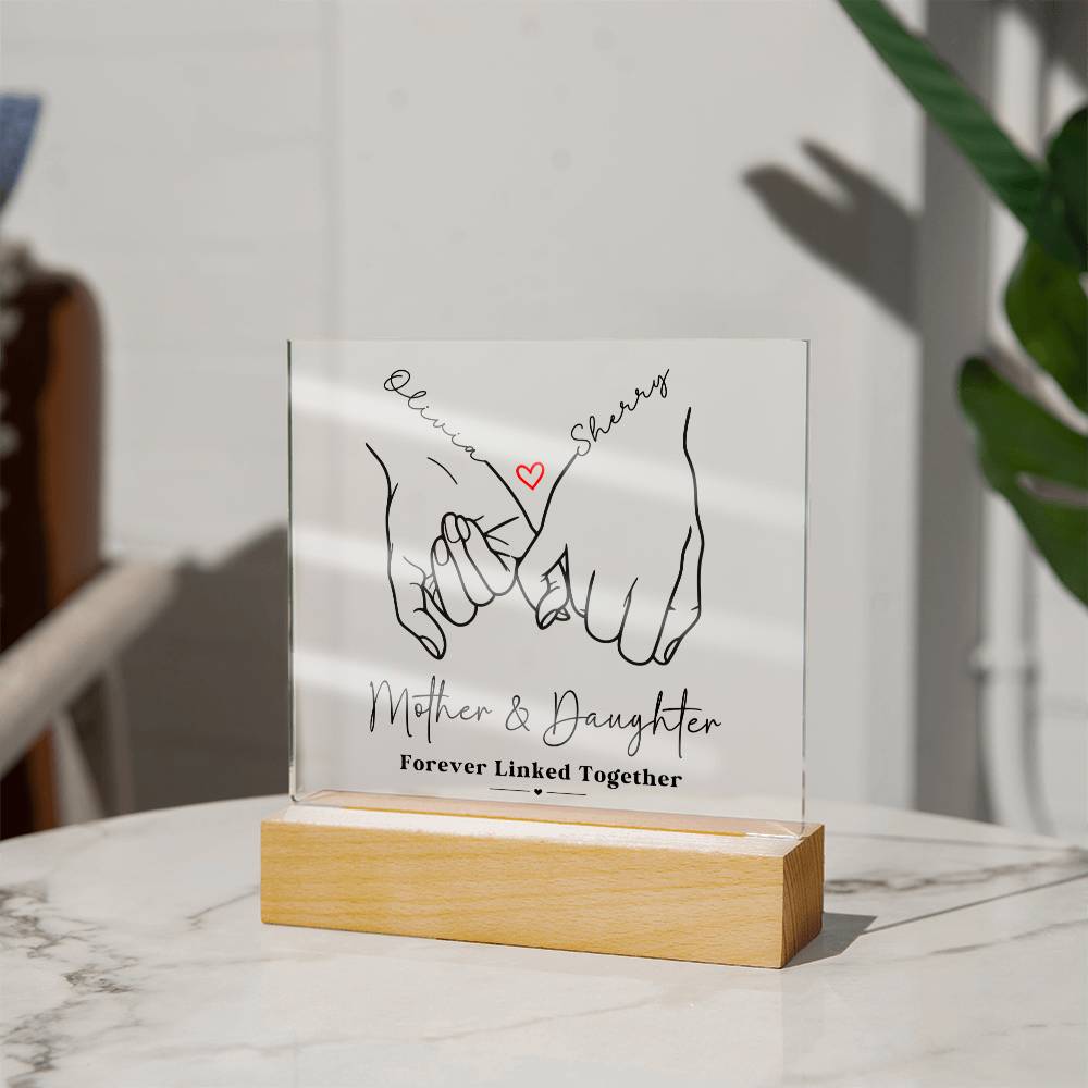 Mother & Daughter - Forever Linked Acrylic Plaque