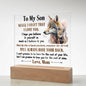To My Son - This Old Wolf Will Always Have Your Back Acrylic Plaque