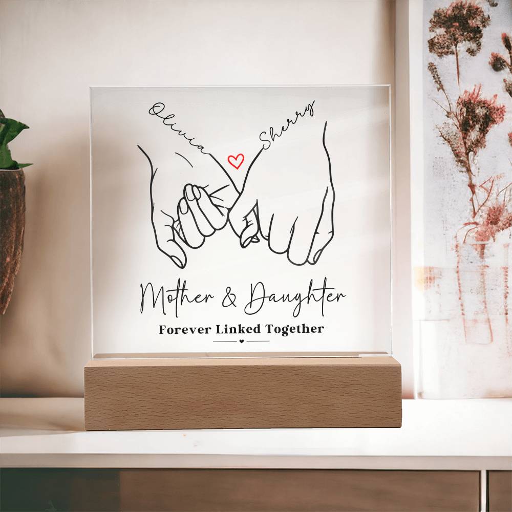 Mother & Daughter - Forever Linked Acrylic Plaque