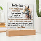To My Son - This Old Wolf Will Always Have Your Back Acrylic Plaque