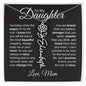 To My Daughter - "Loved More Than You Know" Customizable Birth Flower Name Necklace