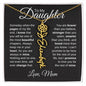 To My Daughter - "Loved More Than You Know" Customizable Birth Flower Name Necklace