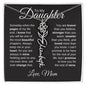 To My Daughter - "Loved More Than You Know" Customizable Birth Flower Name Necklace