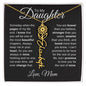 To My Daughter - "Loved More Than You Know" Customizable Birth Flower Name Necklace