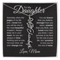 To My Daughter - "Loved More Than You Know" Customizable Birth Flower Name Necklace