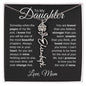 To My Daughter - "Loved More Than You Know" Customizable Birth Flower Name Necklace