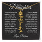 To My Daughter - "Loved More Than You Know" Customizable Birth Flower Name Necklace