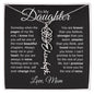 To My Daughter - "Loved More Than You Know" Customizable Birth Flower Name Necklace
