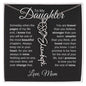 To My Daughter - "Loved More Than You Know" Customizable Birth Flower Name Necklace