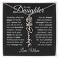 To My Daughter - "Loved More Than You Know" Customizable Birth Flower Name Necklace