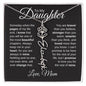 To My Daughter - "Loved More Than You Know" Customizable Birth Flower Name Necklace