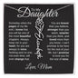 To My Daughter - "Loved More Than You Know" Customizable Birth Flower Name Necklace