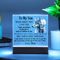 To My Son - This Old Wolf Will Always Have Your Back Acrylic Plaque