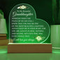 To My Beautiful Granddaughter - "I Will Love You Always" Heart Acrylic Plaque