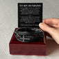 "To My Husband - Life With You" Cross Leather Bracelet