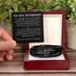 "To My Husband - Life With You" Cross Leather Bracelet