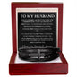 "To My Husband - Life With You" Cross Leather Bracelet