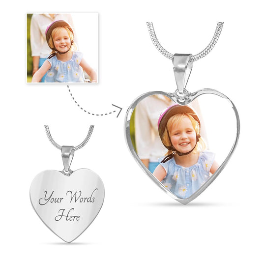 Personalized Photo Heart Shaped Necklace