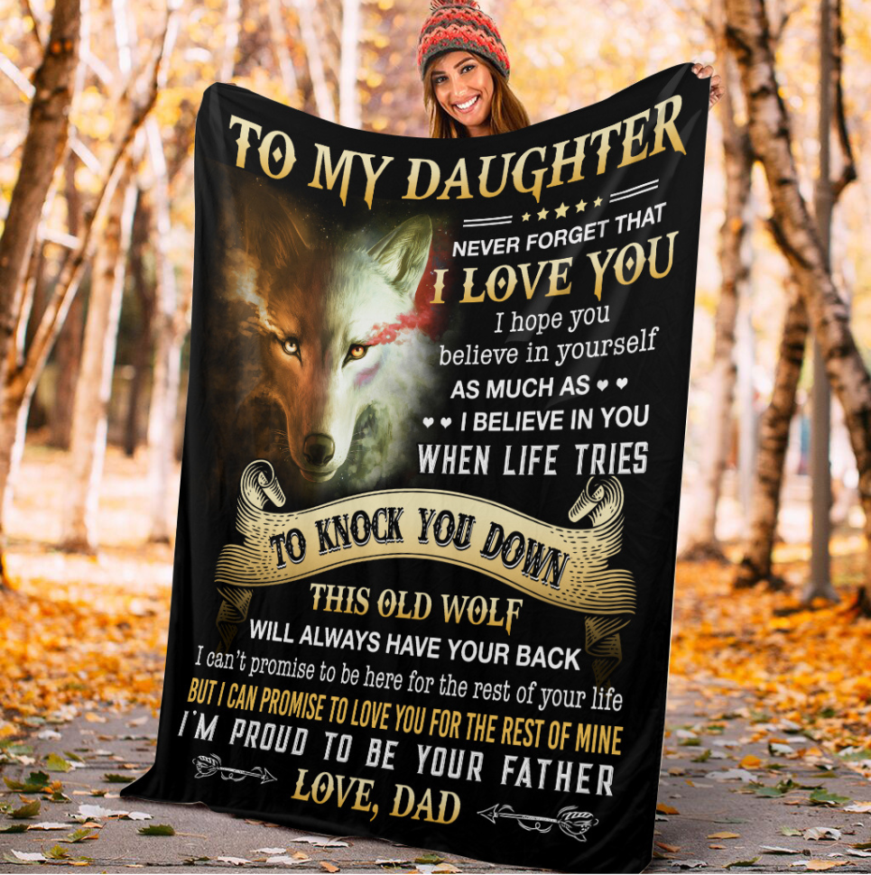 To My Daughter Plush Blanket - "Never Forget I Love You"