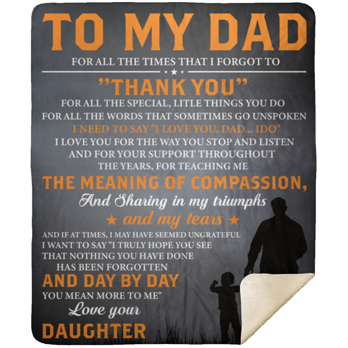 To My Dad - Thank You Blanket