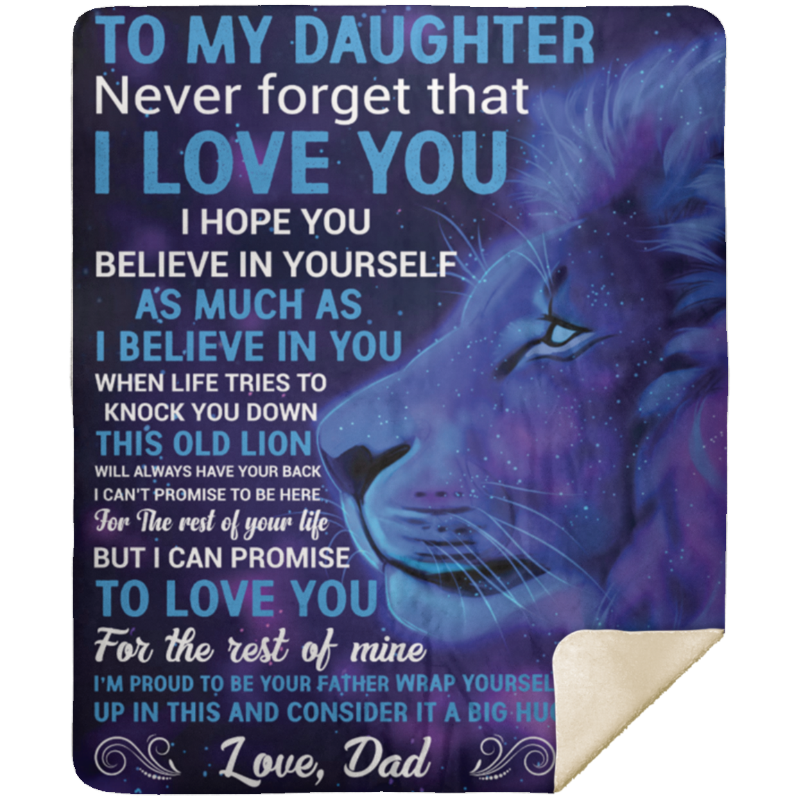 To My Daughter - "I Love You" Premium Mink Sherpa Blanket