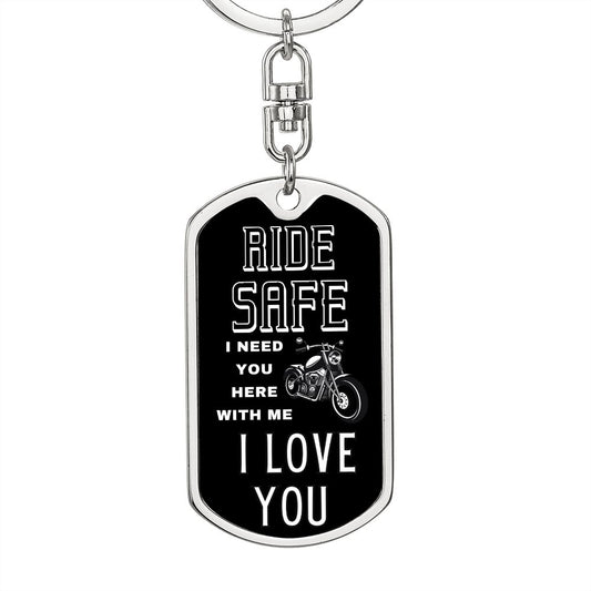 Dog Tag Keychain - Ride Safe